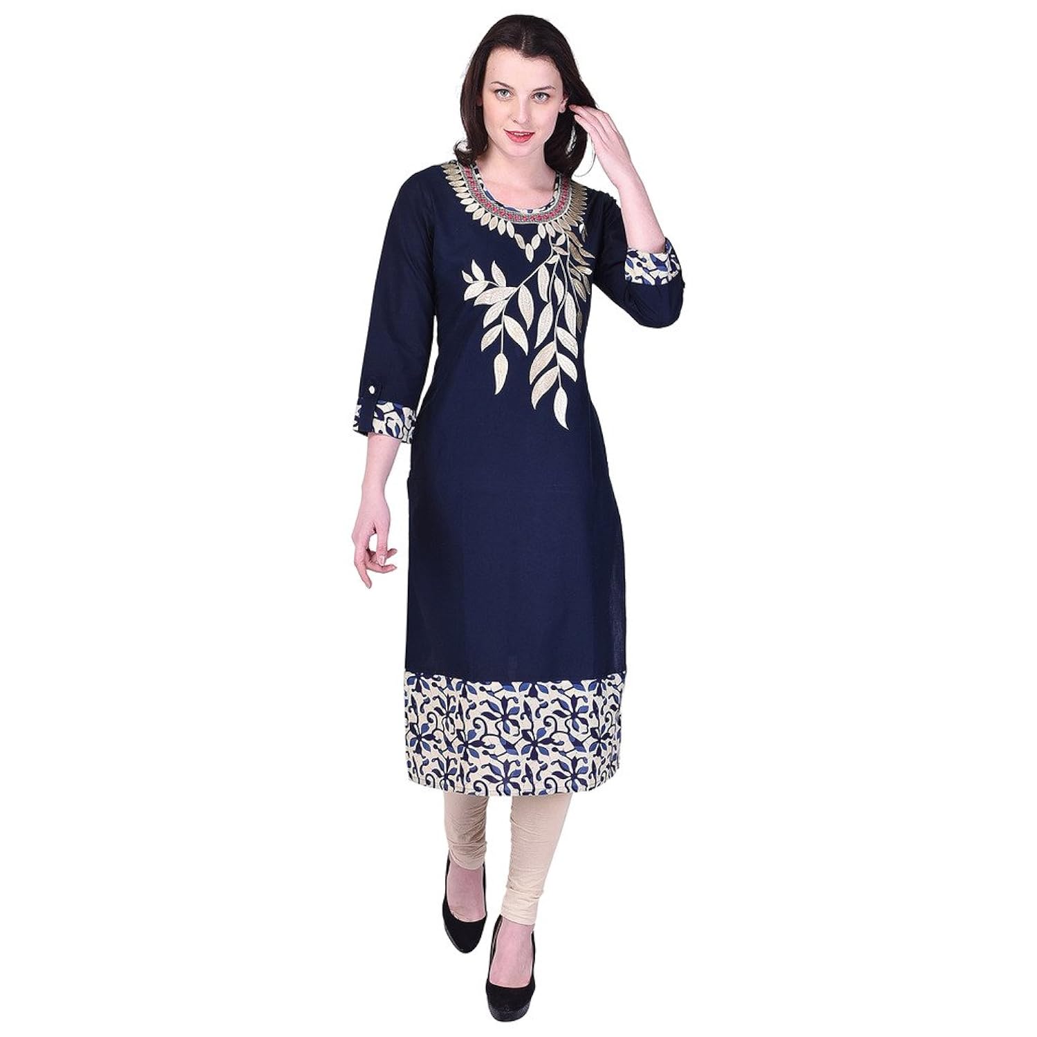 rajmandirfabrics women's cotton straight kurti (wb01_blue)