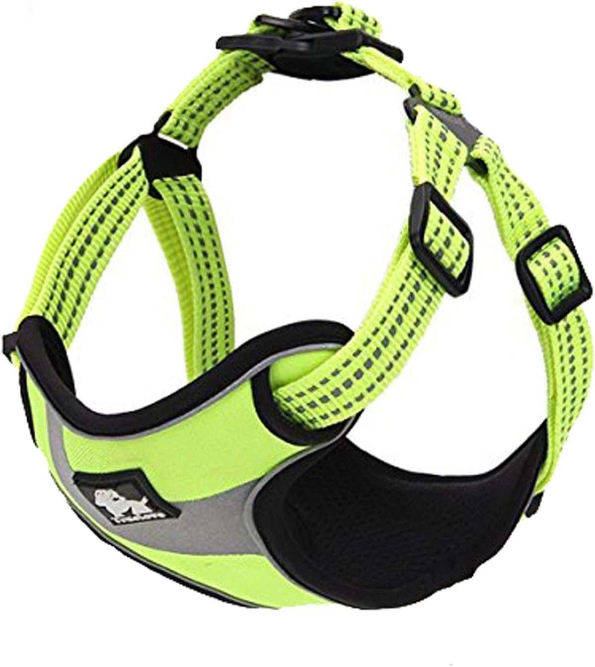 Dog Harness Safety Vest Step-in Style Reflective Adjustable Comfortable TLH5991(Neon Yellow,M)