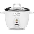Aroma Housewares Select Stainless Rice Cooker & Warmer with Uncoated Inner Pot, 6-Cup(cooked) / 1.4Qt, ARC-753SG, White