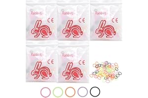 Angzhili 5 Packs(500pcs) Dental Orthodontic Elastic Rubber Bands Orthodontic Elastics Braces Teeth Gap Supply(Rabbit 3/16" 4.