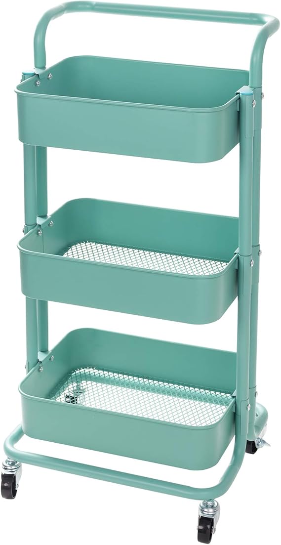 Display4top 3 Tier MultiPurpose Utility Rolling Trolley, Organizer