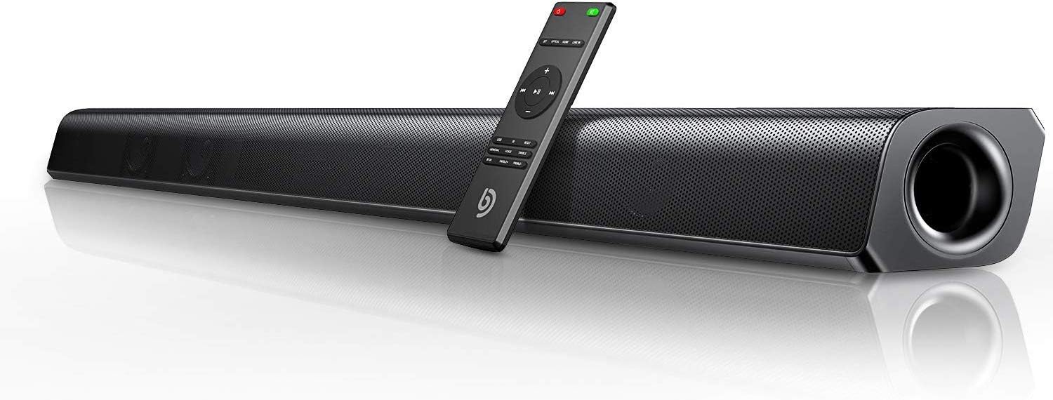 Sound Bar, Bomaker 37-inch Home Theater TV Soundbar Wired & Wireless Bluetooth 5.0 Speaker, TV Remote Compatibility