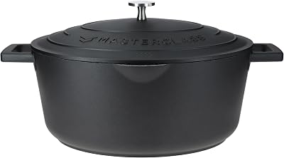 MasterClass Cast Aluminium Oval Casserole Dish 30cm 6L Gift Boxed Black