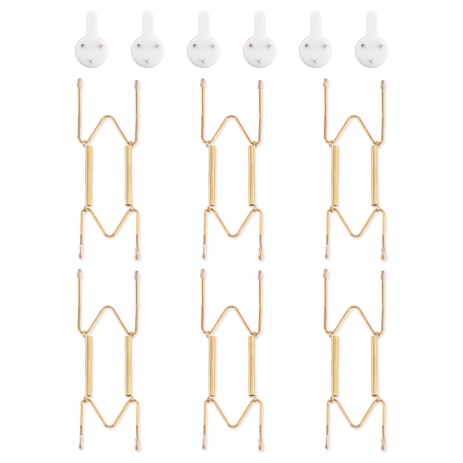 Photo 1 of Bilillo 6 Pack Plate Hangers for Wall - Suitable for 6-8 Inch Art, Stainless Steel Invisible Heavy Duty Wire Holder With Wall Hooks for Displaying Platters, Dishes