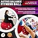 Epitomie Fitness Active Balance Fitness Ball with Imprinted Exercise and Training eBook (Fire Red/65 cm)