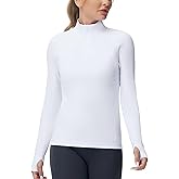 THE GYM PEOPLE Women's Half Zip Golf Workout Shirts Long Sleeve Soft Warm Yoga Athletic Pullover Sweatshirts with Thumb Hole