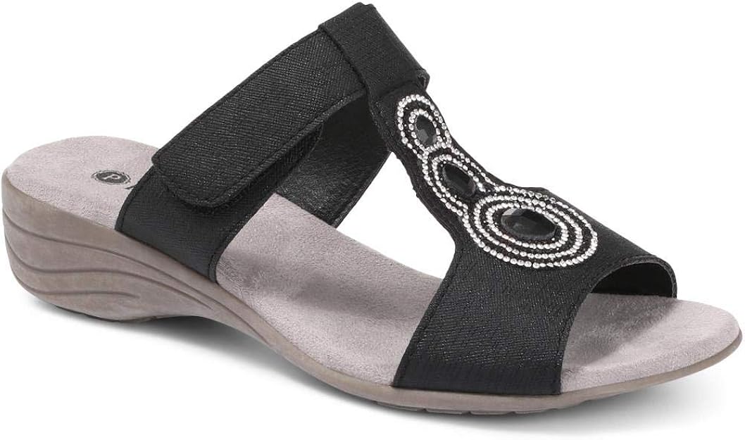 Pavers Womens Embellished Touch Fastening Mule Sandals Shoes Amazon.co