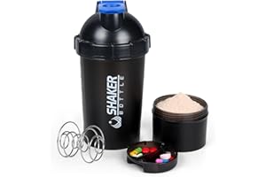 XTKS Shaker Bottle 18OZ Protein Shaker Bottles with Powder Storage & Pill Case 500ML GYM Shaker Cup for Protein Mixes with Blending Ball Leak Proof Mixer Bottle for Pre Workout,BPA Free(blue)