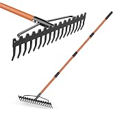 ARPEAK Bow Rake with17-Tine Thicken Carbon Steel Rake Head and 60'' Handle | 3.5mm Thick Rake Tines,17" Wide Rake Head ,Sutable for Soil Loosening, Gravel &amp; Rock Leveling, Wet Leaf and Mulch Cleanup