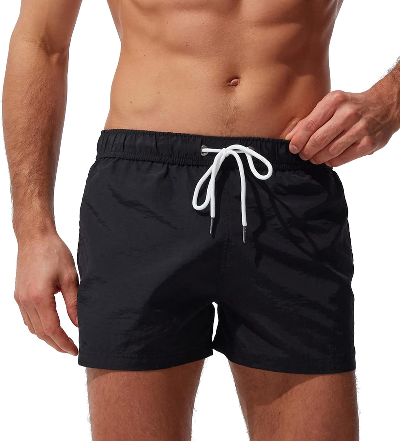 FEOYA Men's Beach Shorts Zip Pocket Beach Shorts Breathable Swimming