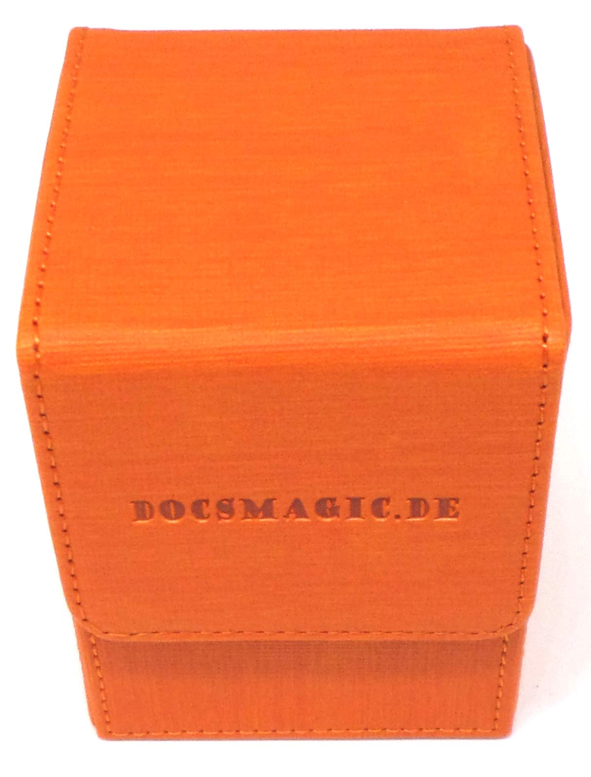 docsmagic.de Premium Magnetic Flip Box (100) Orange + Deck Divider - MTG - PKM - YGO