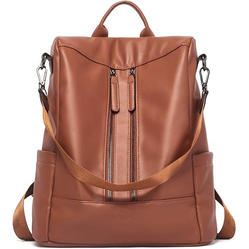 BROMEN Women Backpack Purse Leather Anti-theft Travel Backpack Fashion Shoulder Handbag