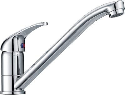 Hapilife Kitchen Sink Mixer Tap Single Lever with Long Swivel Spout Chrome