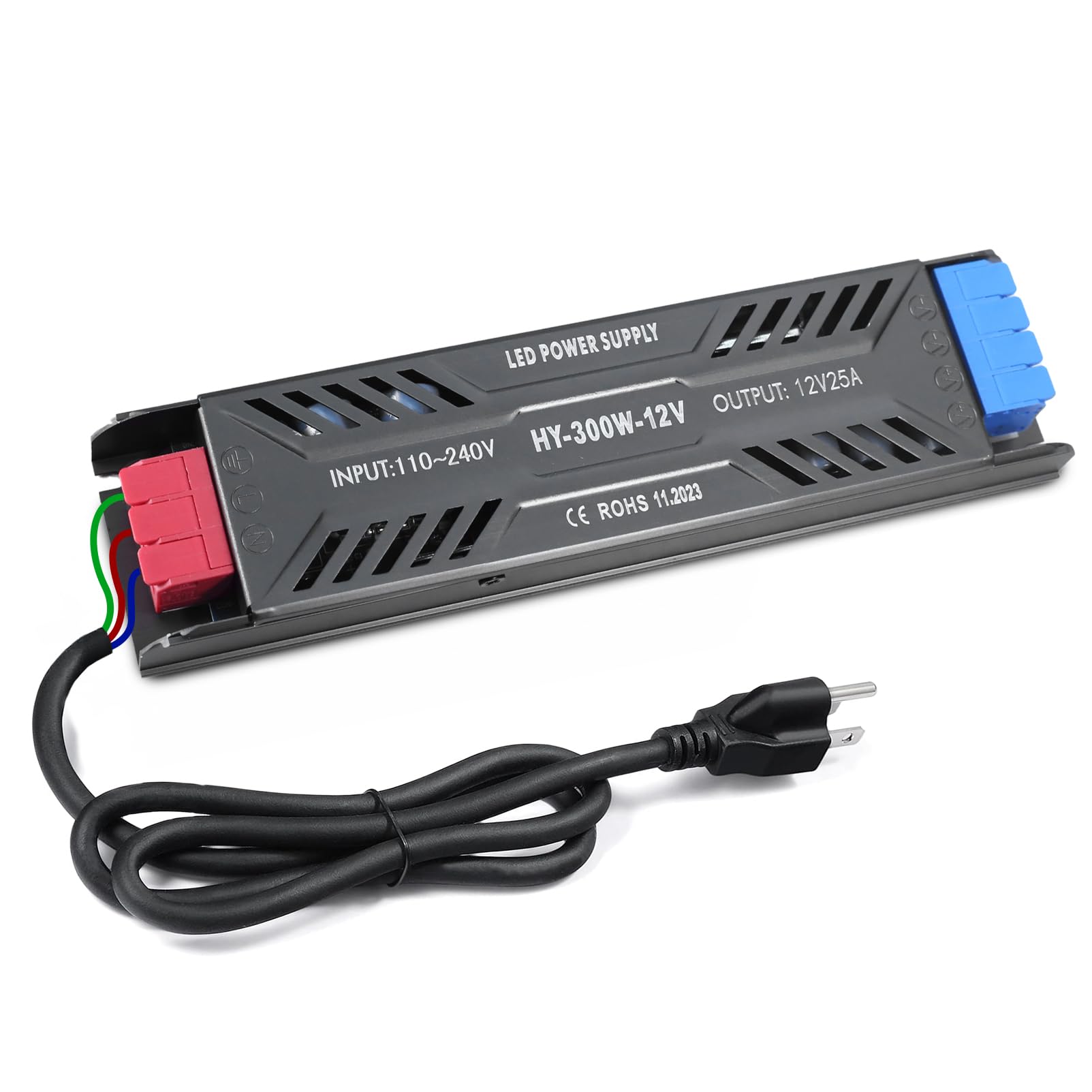 Photo 1 of SUCIKORIO 12V 300W LED Power Supply with Plug Ultra Slim LED Transformer Converter Quiet Low Volt Led Driver Constant Voltage Driver Adapter for Strip Lights, led Lamp