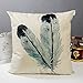 Happytimelol 18 x 18 Cotton Linen Throw Pillow Case Cover (3D Feather Style 2)