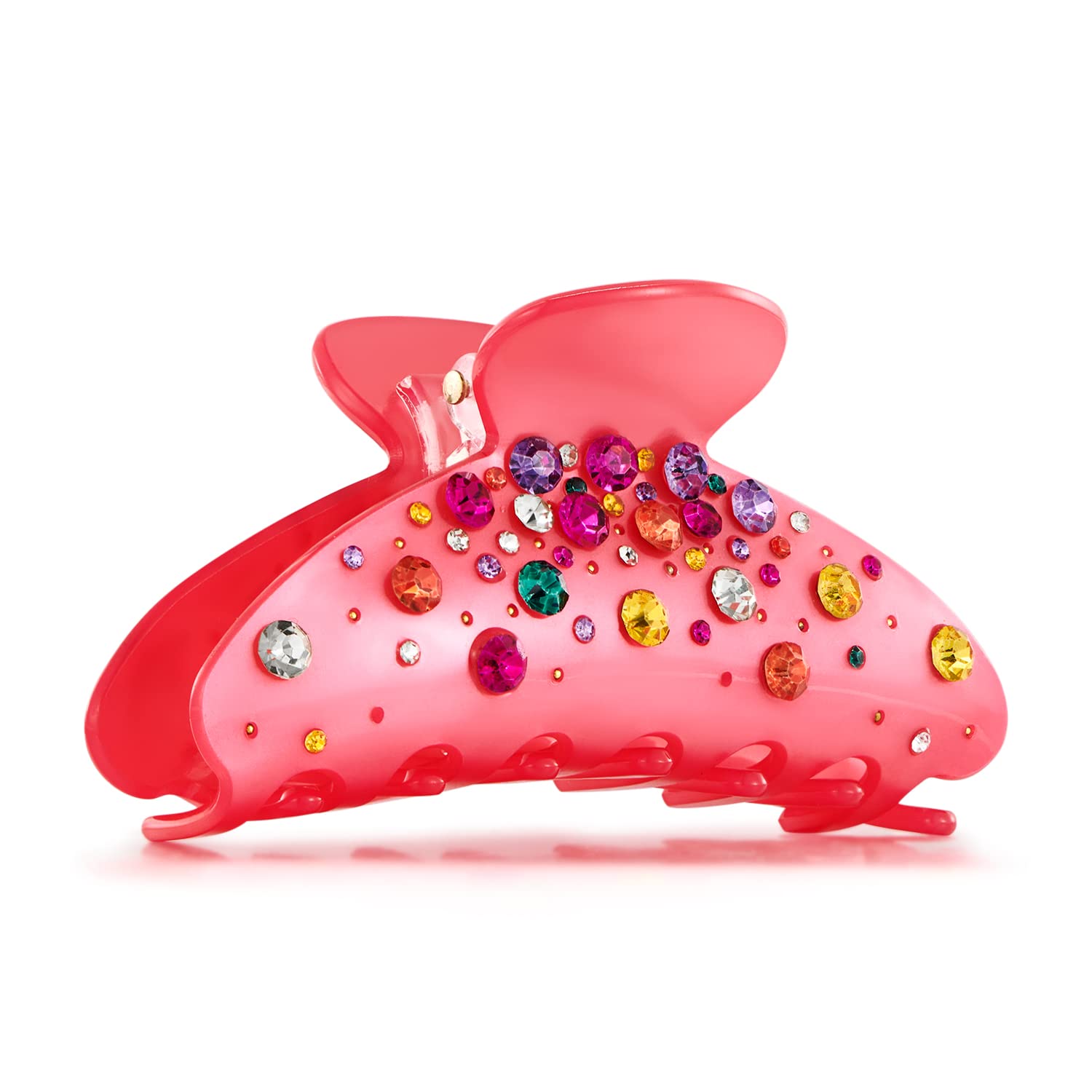 LILIE&WHITE Hot Pink Acrylic Hair Clips Claws For Women - Medium Size Nonslip Hair Claws