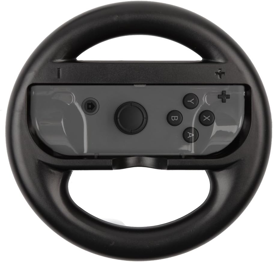 REYTID Pack of 2 Black Steering Wheels Compatible with Nintendo Switch