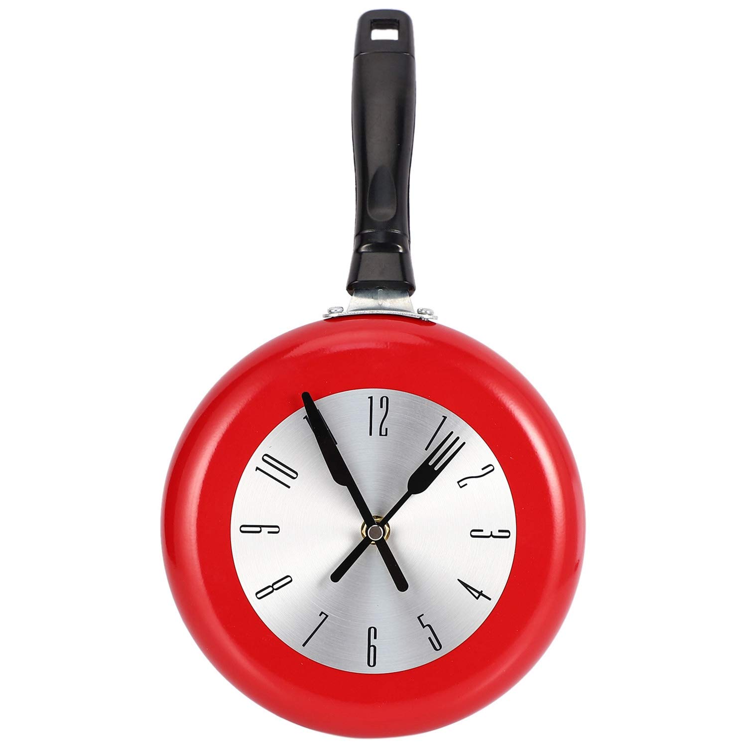 Lobamop Wall Clock Metal Frying Pan Design 8 Inch Clocks Kitchen Decoration Novelty Art Watch