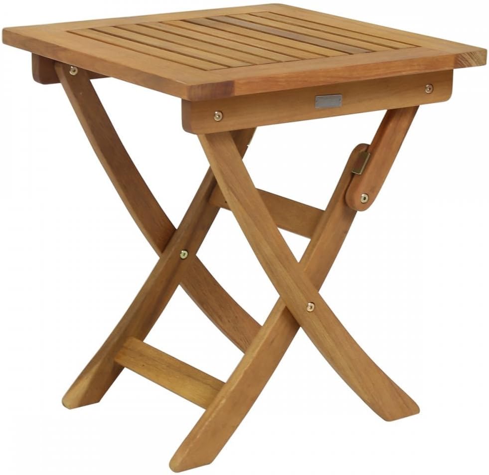Charles Bentley Square Foldable Table, FSC Eucalyptus, 50x45cm