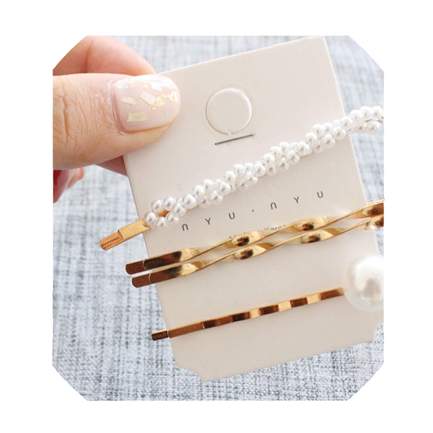 3Pcs Pearl Metal Hair Clips Women Hairpin Girls Hairpins Barrette Bobby Pin Hairgrip Hair Accessories E