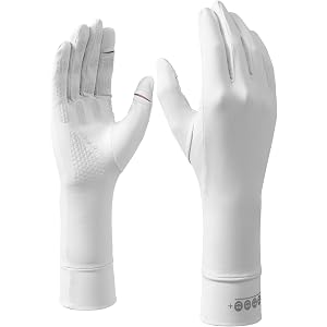 UPF50+ Sun Protection Gloves,84.1% Nylon 15.9% Spandex,Touchscreen Anti-Slip Long Arm Gloves for Driving Cycling Hiking