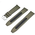 StrapHabit Quick Release Watch Band Replacement Sailcloth Watch Strap - Two Lengths - Nylon Leather Watch Strap - 19mm 20mm 21mm 22mm