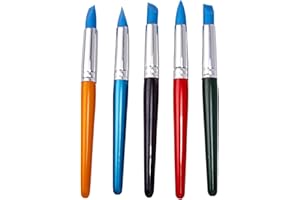 Silicone Paint Brush 5PCS 7.2 Inch Rubber Paint Brush with Different Shape Head Clay Sculpting Tools for Oil Painting, Sculpt