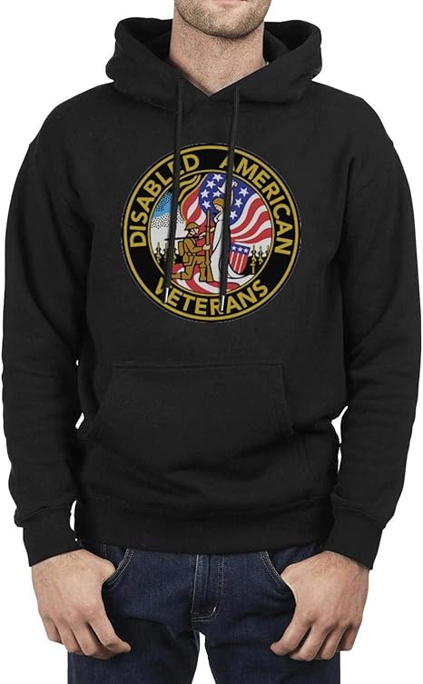 DXQIANG Disabled-American-Veterans Mens Funny Pullover Hoodies Cool