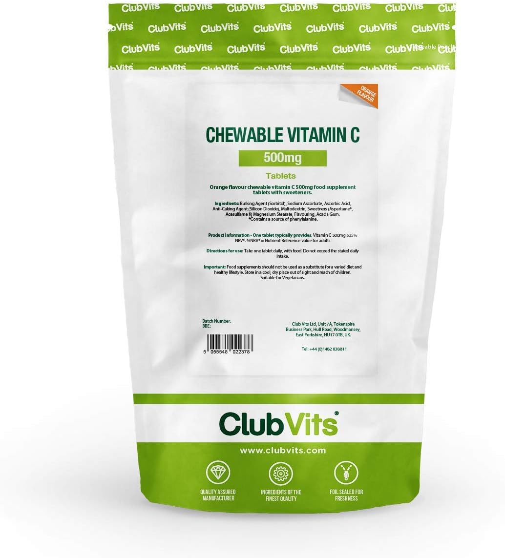 Slow Release Vitamin C 500mg | Orange Flavour | 90 Tablets | immune health support & defence | time release | Vitamin C 500mg | 90 Orange Tablets | Immune Health Support & Defence Colds | ClubVits