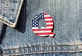 QAnon WWG1WGA Q Anon MAGA Great Awakening Donald Trump American Flag Pin