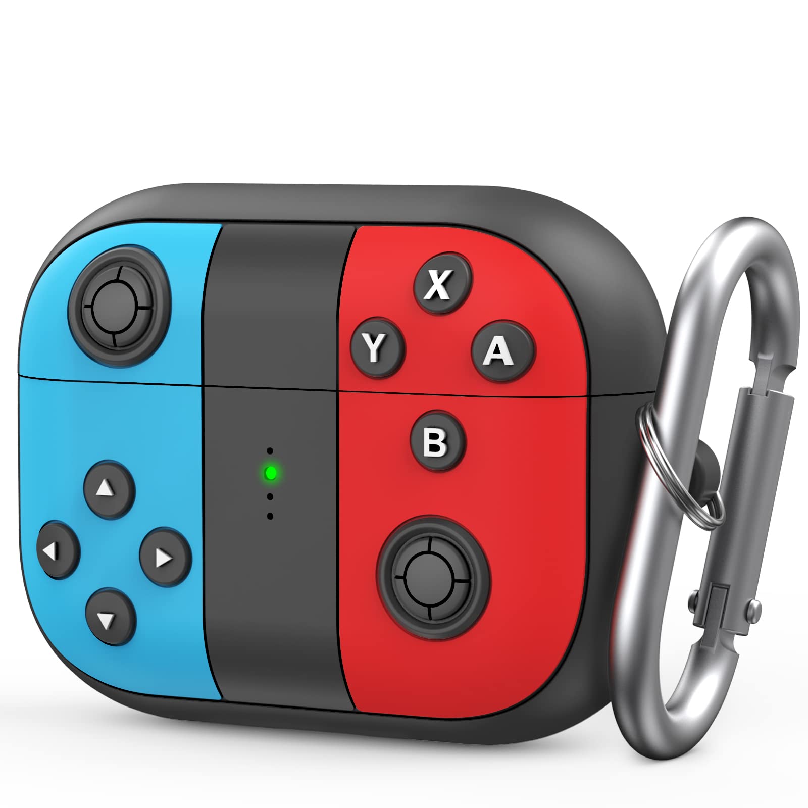 TRONWIN Silicone Airpods Pro Case Protective Covers Skin Gamepad Design for Airpods Pro 1st Generation [Support Wireless Charging] Compatible with Apple Airpods Pro (Blue&Red)