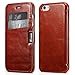 iPhone 6s / 6 Case, Benuo [Card Slot Vintage Series] [Genuine Leather] Folio Flip Corrected Grain Leather Case [2 Card Slots] wi
