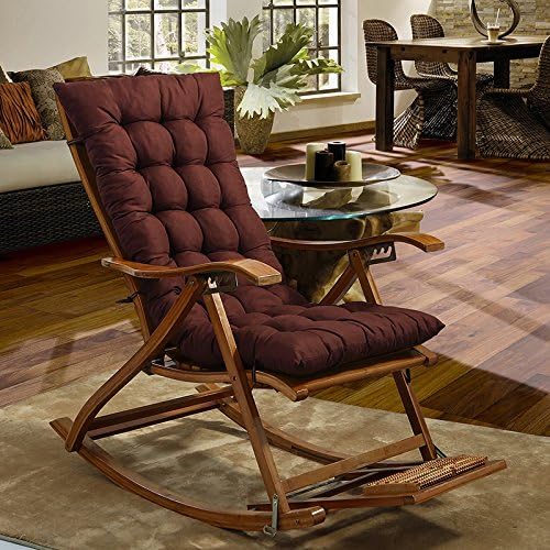 WDZA Outdoor Sun Lounger Cushion Patio Garden Furniture Thick Padded Bed Recliner Relaxer Chair Topper,48x125x8cm,brown