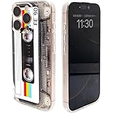 TNCYOLL Compatible with iPhone 16 Pro Cassette case,Unique Retro Design Soft Cool Tape Music Phone Cases Cover for Apple iPhone 16 pro White