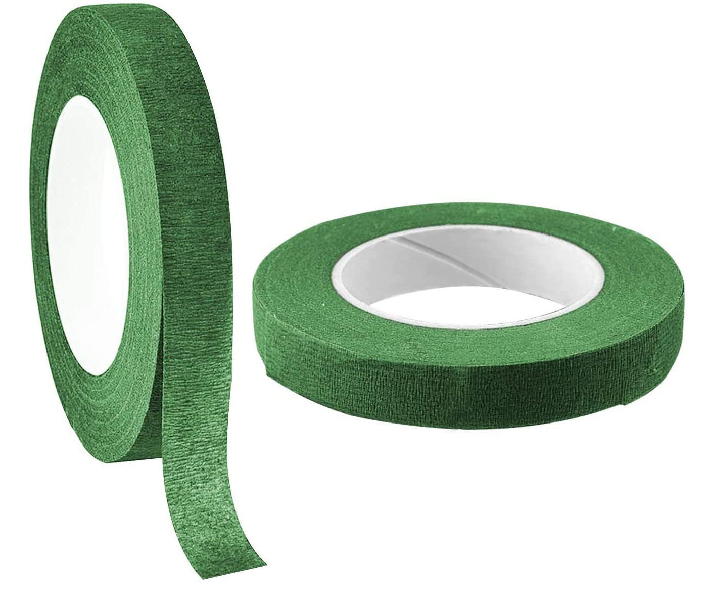 Florist Tape, 2 Rolls Dark Green Floral Tape Flower Tape 12mm Width 90 Feet/Roll Dark Green Flower Tape for Bouquet Stem Wrapping and Florist Craft Projects