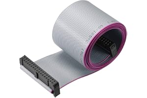 uxcell IDC Wire Flat Ribbon Cable FC/FC Connector A-Type 34 Pins 2.54mm Pitch 1m Length Gray