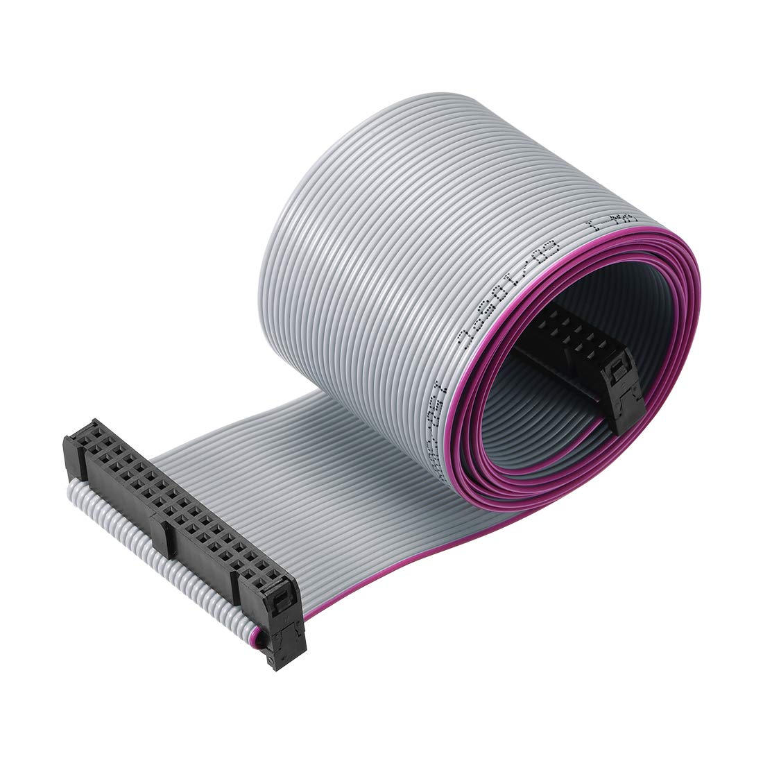 sourcing map IDC Wire Flat Ribbon Cable FC/FC Connector A-type 34 Pins 2.54mm Pitch 1m Length Gray