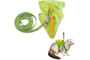 1 Pack Dinosaur Shaped Ferret Harness and Leash Set Hedgehog Hamster Leash Guinea Pig Harness Adjustable Hamster Clothes Outf