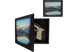 DONONR Hidden Gun Storage, Hidden Gun Safe for Pistols with Magnetic Lock, Solid Wooden Picture Frames for Handgun, Hidden Storage Gun Safe Home Furniture, Concealment Furniture Picture Frame Box