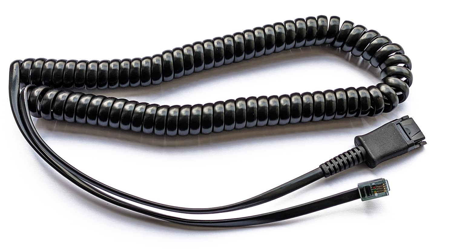 Project Telecom U10P Standard Connection Lead – QD to RJ11 Cable – Compatible with Plantronics Corded Headsets – Direct Connect Adapter for Desk Phones