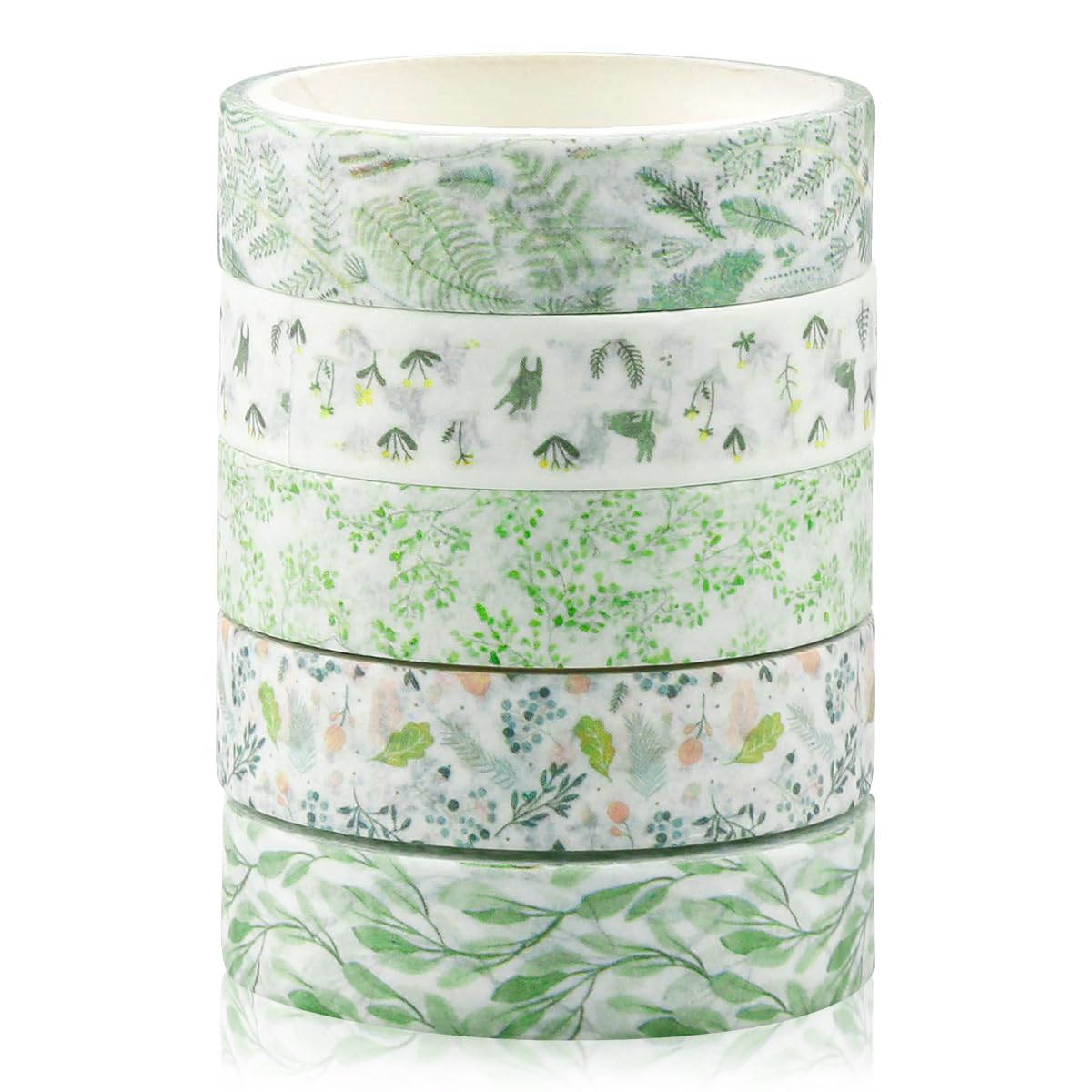 GLADFRESIT 5 Rolls Washi Tape Sets, 10mm×3m Decorative Tape Pastel Masking Tape for Scrapbooking Supplies, Bullet Journal, DIY Craft, Gift Wrapping