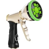 RAINPOINT Garden Hose Nozzle, Metal Hose Sprayer Nozzle With 9 Adjustable Spray Patterns, Heavy Duty Hose Sprayer for Watering Plants, Lawns, Car Wash, Pet Washing (Green)