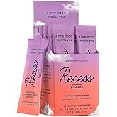 Recess Mood Powder, Calming Magnesium L-Threonate Blend with Passion Flower, L-Theanine, Electrolytes, Magnesium Calm Support Supplement - Gradient Berry Pack of 10
