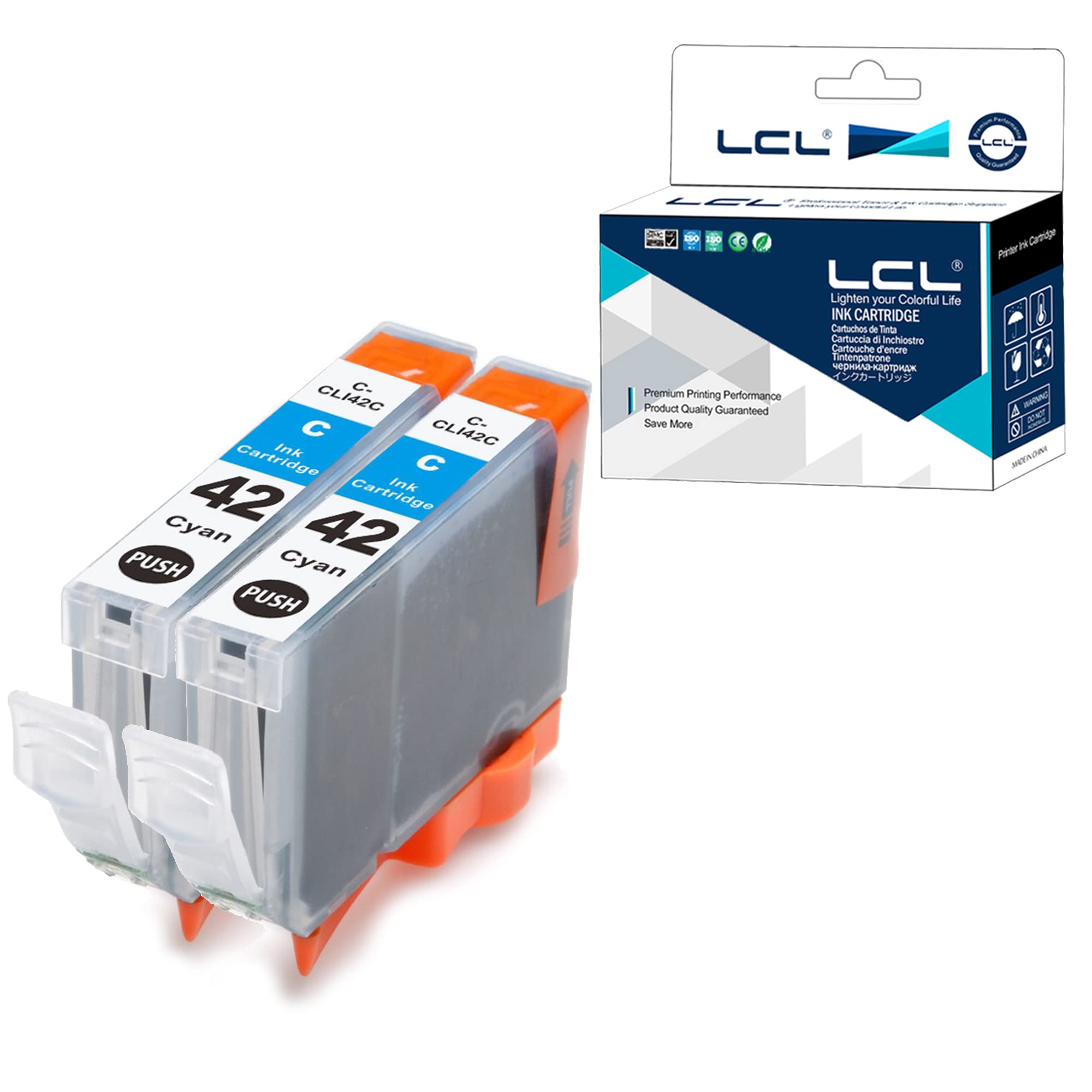 LCL Compatible Ink Cartridge CLI42 CLI-42 CLI-42C Replacement for Canon PIXMA Pro-100S Pro-100 2PK