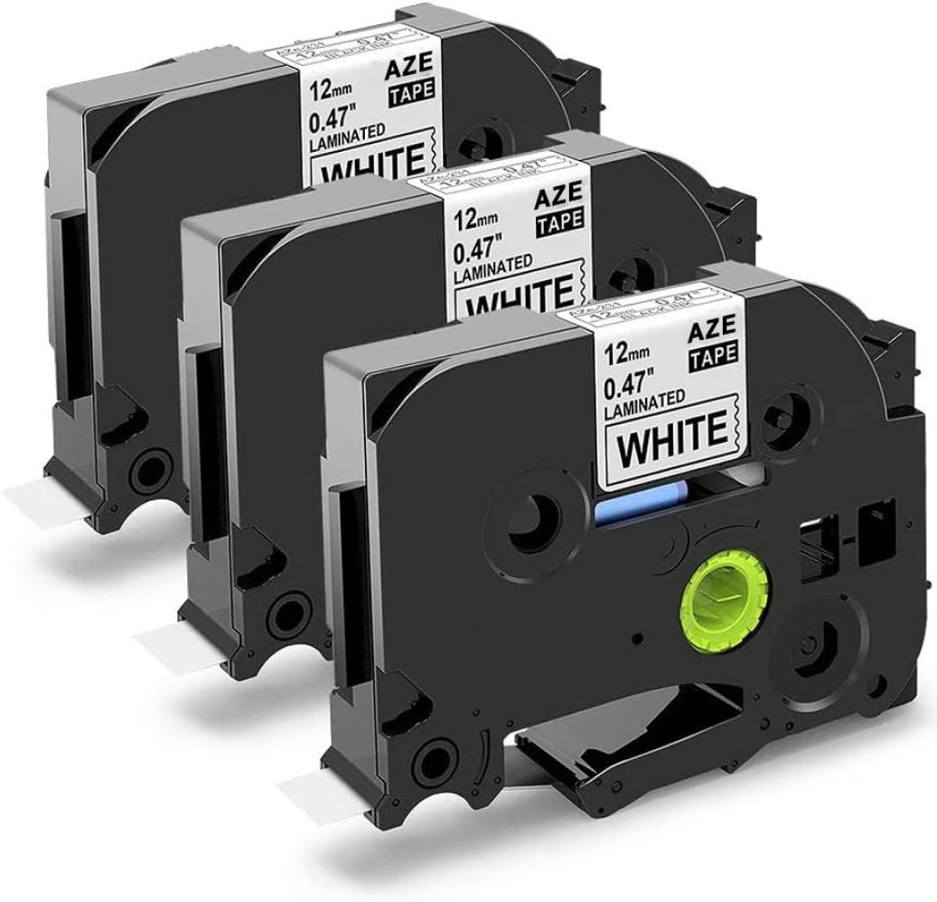 3-Pack Replace 12mm 0.47 Inch Label Tape TZe-231 TZe231 Black on White Laminated TZ Tape Compatible with Brother P Touch Label Maker PT-H110 PTD210 PT-1290 PTD600 PT-P700 PT-D450, 8m