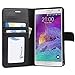Samsung Galaxy Note 4 Case, Abacus24-7 Wallet with Credit Card Holder Pockets and Flip Cover, Black