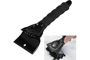 LSKASELUE Ice Scraper for Car Windshield, 10" Scratch-Free Car Windshield Frost Scraper with Comfortable Foam Handle, Winter 