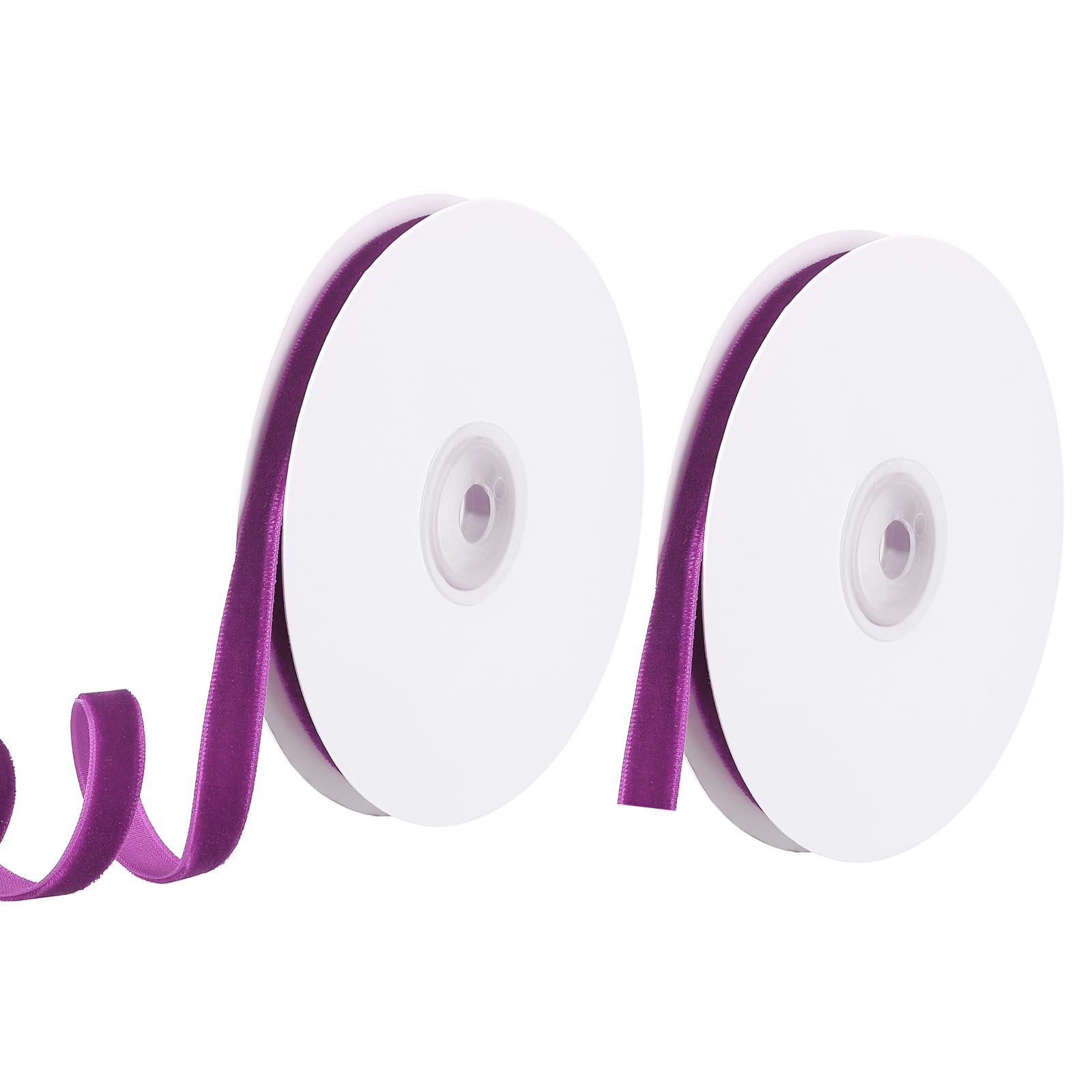 PATIKIL Velvet Ribbon 3/8 Inch 10 Yard, 2 Rolls Polyester Single Face Spool for Gift Wrapping Wedding Flower Bouquet Bow Handmade Craft Decorations, Purple