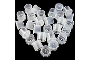 BOCHANG Tattoo Ink Caps Extra Large - 250Pcs Ink Cups Base White Plastic Disposable Microblading Makeup Tattoo Ink Cups with Base, Pigment Ink Caps 17mm Extra Large for Tattoo Ink,Tattoo Supp