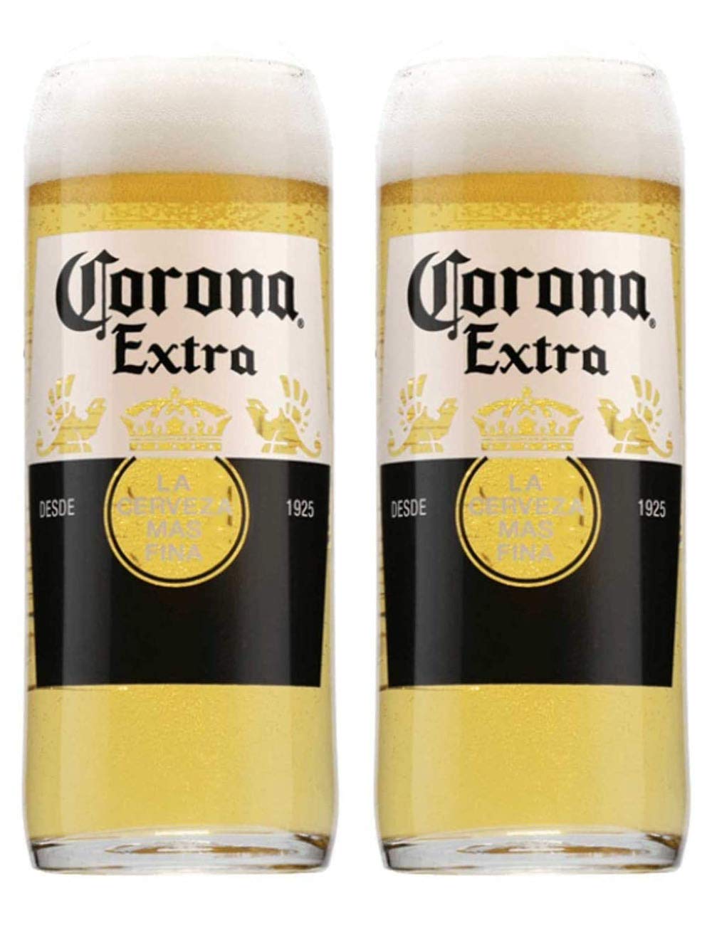 2 x Pint Glass Original Corona Extra Beer Glasses